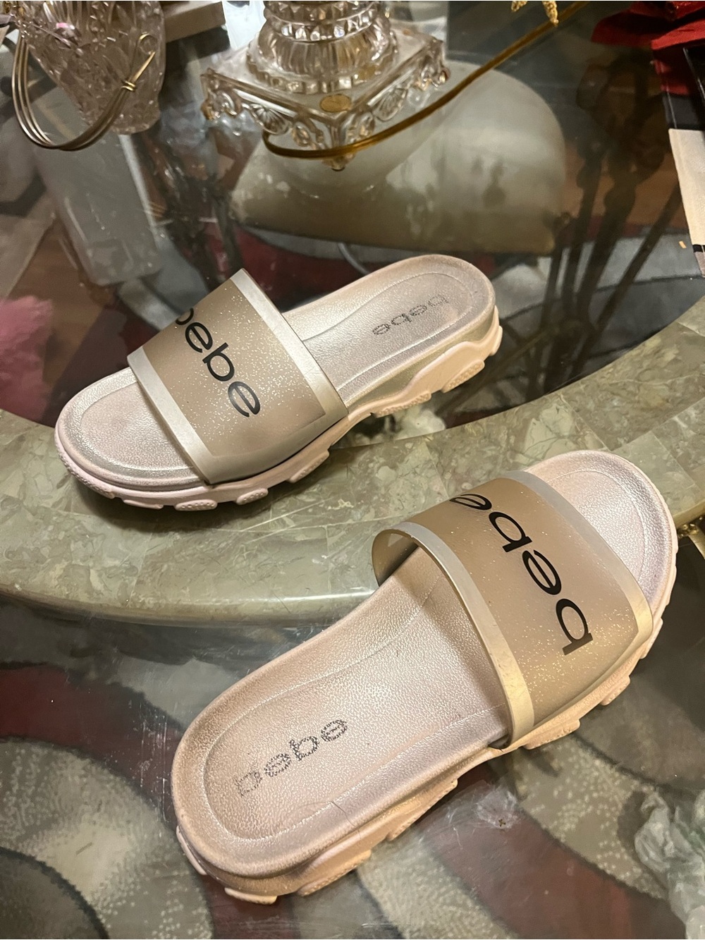 ๐BeBe๐ Women's Silver/Grey Slide Sandals - Picture 5 of 5